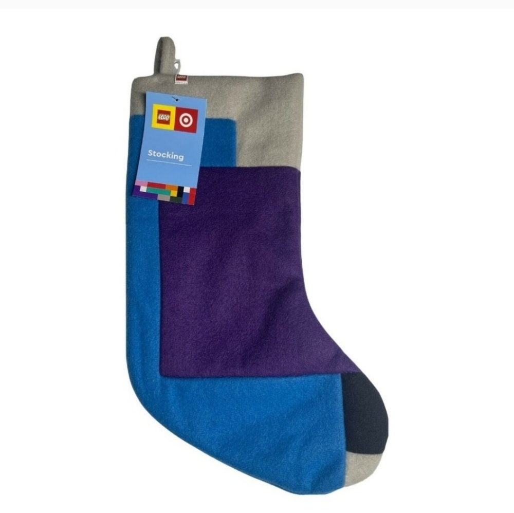 LEGO Collection x Target 20" Color Block Holiday Stocking Purple / Blue New